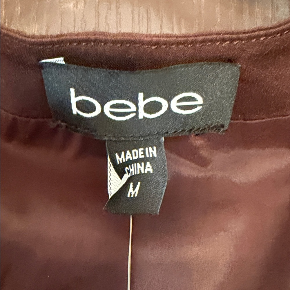 Bebe Chocolate Brown Buttoned Vest Top - Picture 2 of 5